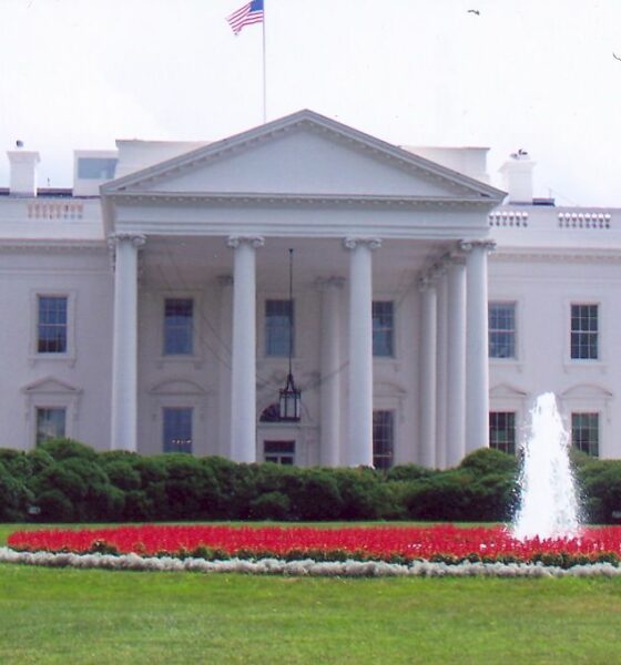 The White House, main or residential building. (The West and East Wings attach to either side of it.)
