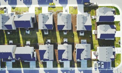 Cookie-cutter housing looking down from a traffic helicopter - by Blake Wheeler on Unsplash