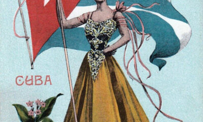Cuba flag and young lady's fashion