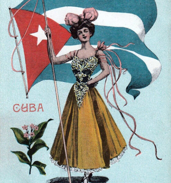 Cuba flag and young lady's fashion