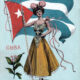 Cuba flag and young lady's fashion