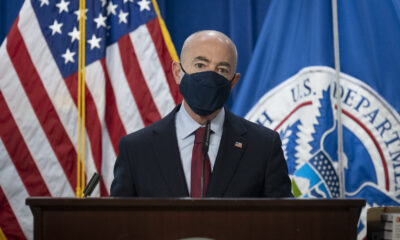 Alejandro Mayorkas, then Secretary of Homeland Security, discusses the proliferation of counterfeit N95 masks