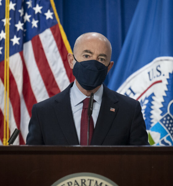 Alejandro Mayorkas, then Secretary of Homeland Security, discusses the proliferation of counterfeit N95 masks