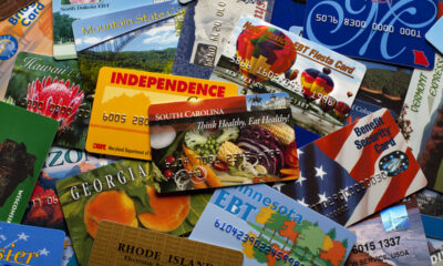 Electronic Benefit Transfer or EBT cards from several states, the current method of dispending food stamps