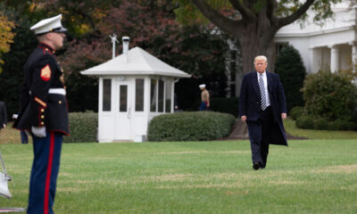 President Trump departs the South Lawn of the White House in his first term