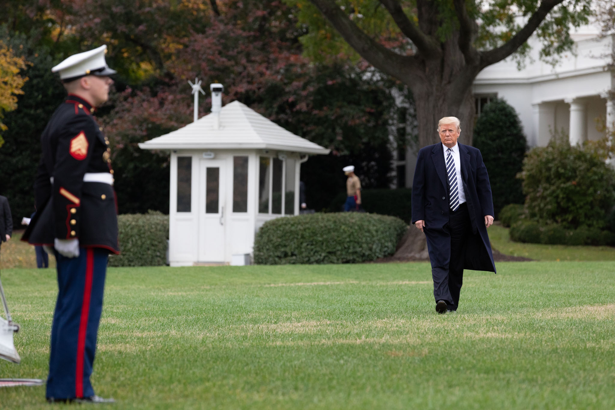 President Trump departs the South Lawn of the White House in his first term