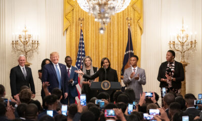 President Trump and then-Vice-President Pence address the Young Black Leadership Summit