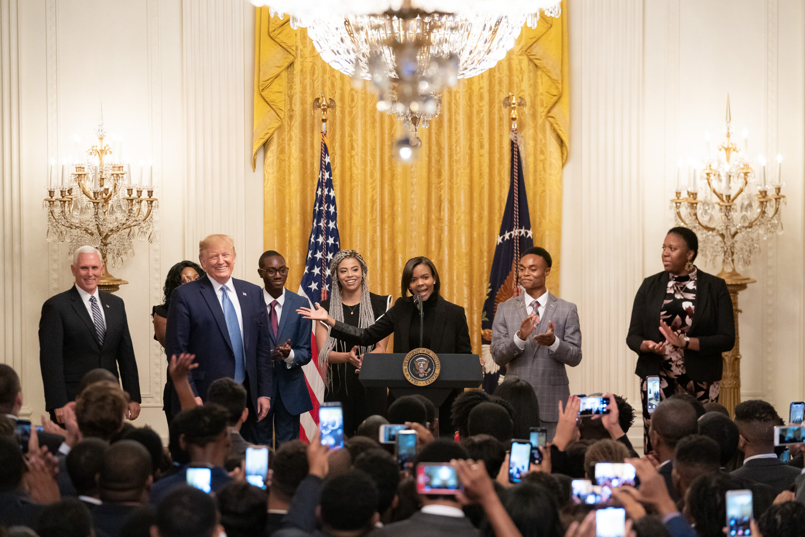 President Trump and then-Vice-President Pence address the Young Black Leadership Summit