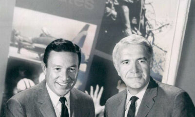 Sixty Minutes promotional still featuring (L->R) Mike Wallace and Harry Reasoner