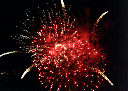 A fireworks burst