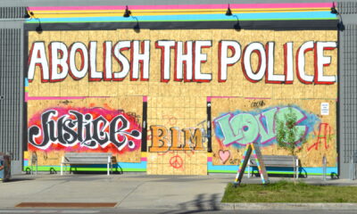 Abolish the Police wall art from the George Floyd protests in Minneapolis, Minnesota