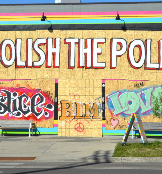 Abolish the Police wall art from the George Floyd protests in Minneapolis, Minnesota