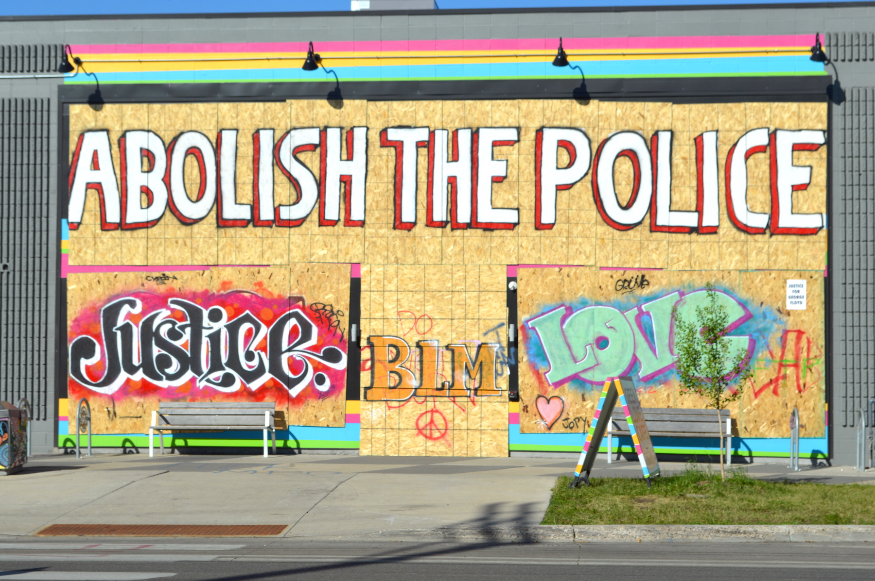 Abolish the Police wall art from the George Floyd protests in Minneapolis, Minnesota