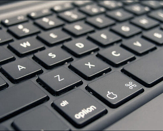 A Macbook keyboard, showing Apple's distinctive (and proprietary) control key