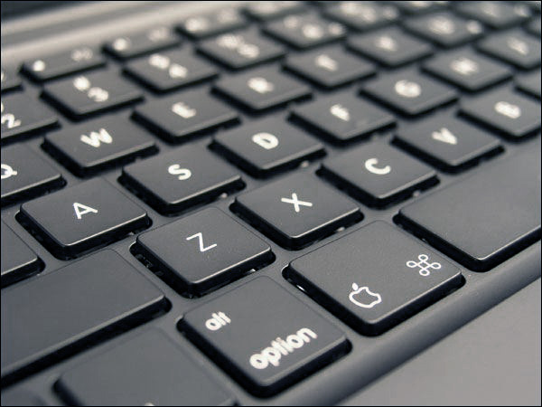 A Macbook keyboard, showing Apple's distinctive (and proprietary) control key