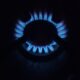 Natural gas burning on a gas stove
