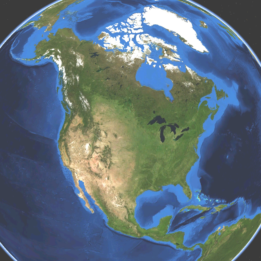 North America from a satellite