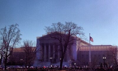 The courthouse of the Supreme Court of the United States, as seen from the Capitol in the springtime of 2013