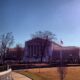 The courthouse of the Supreme Court of the United States, as seen from the Capitol in the springtime of 2013