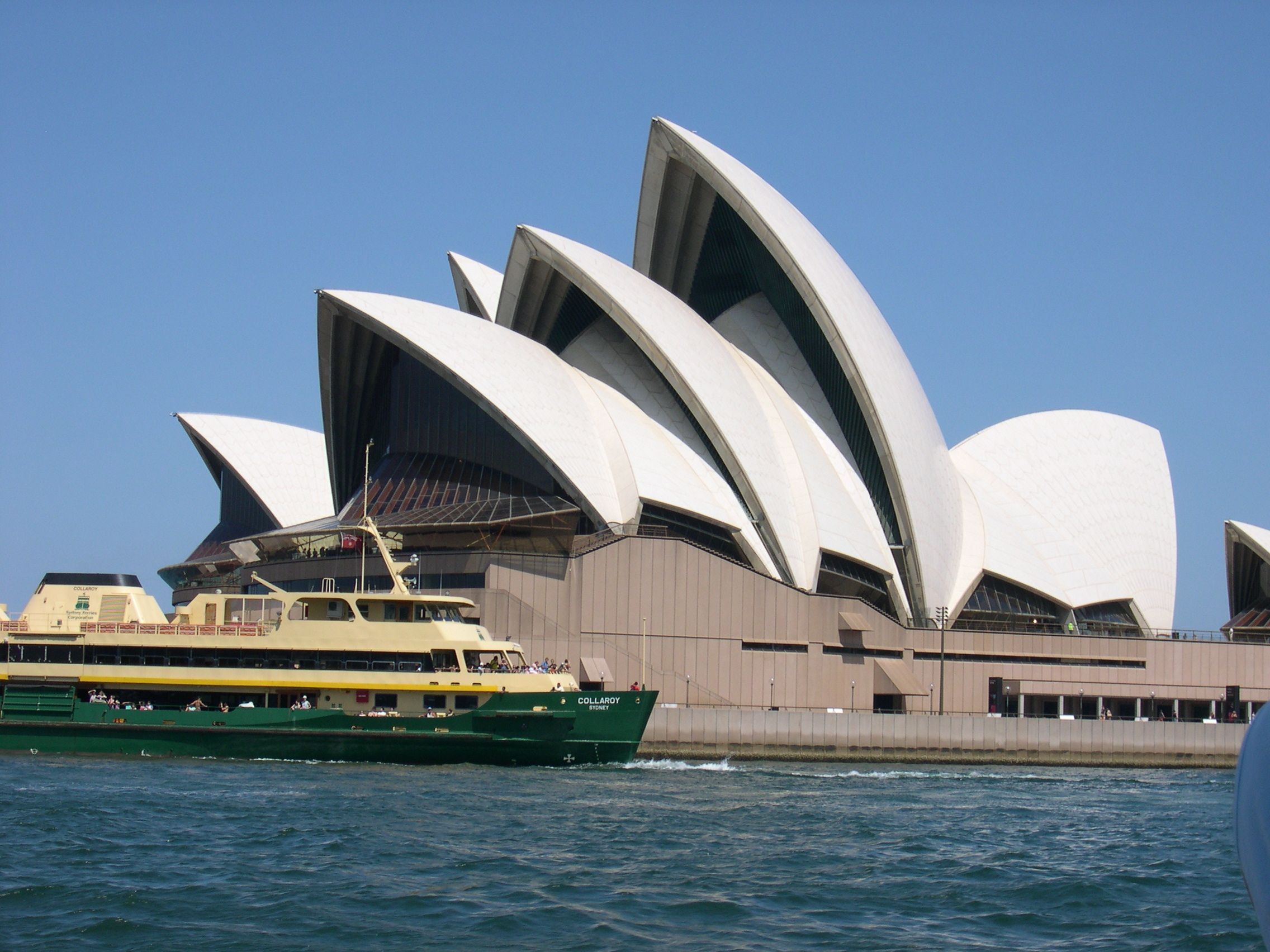 The Sydney Opera House, overlooking Sydney Harbor, two icons of Australia