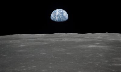 Earth rise over the Moon from Apollo XI