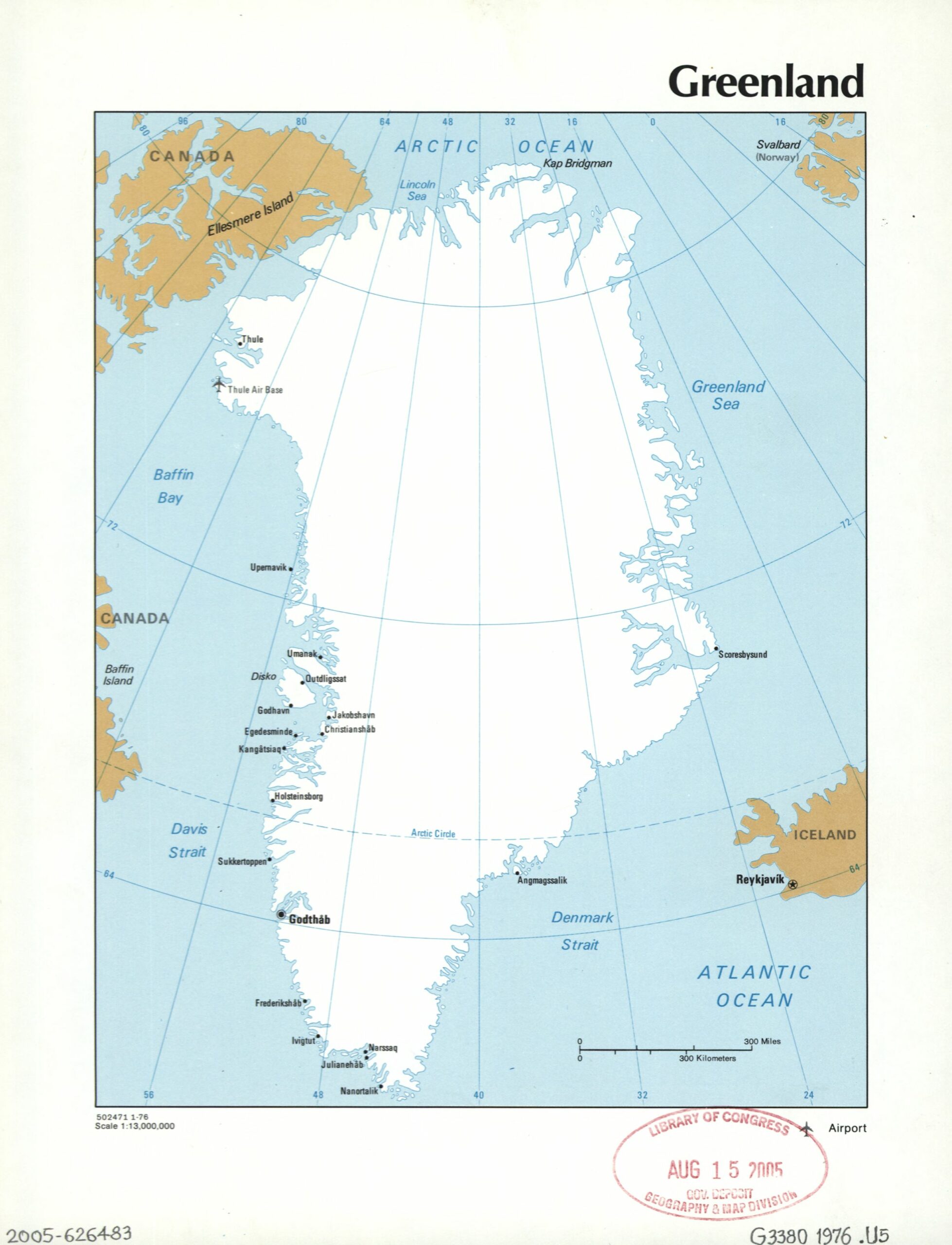 Greenland map from Library of Congress