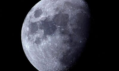 The Moon, in waning Gibbous phase, against a night sky