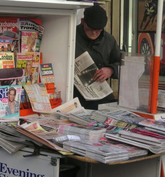 A newsstand, with multiple legacy news organs for sale