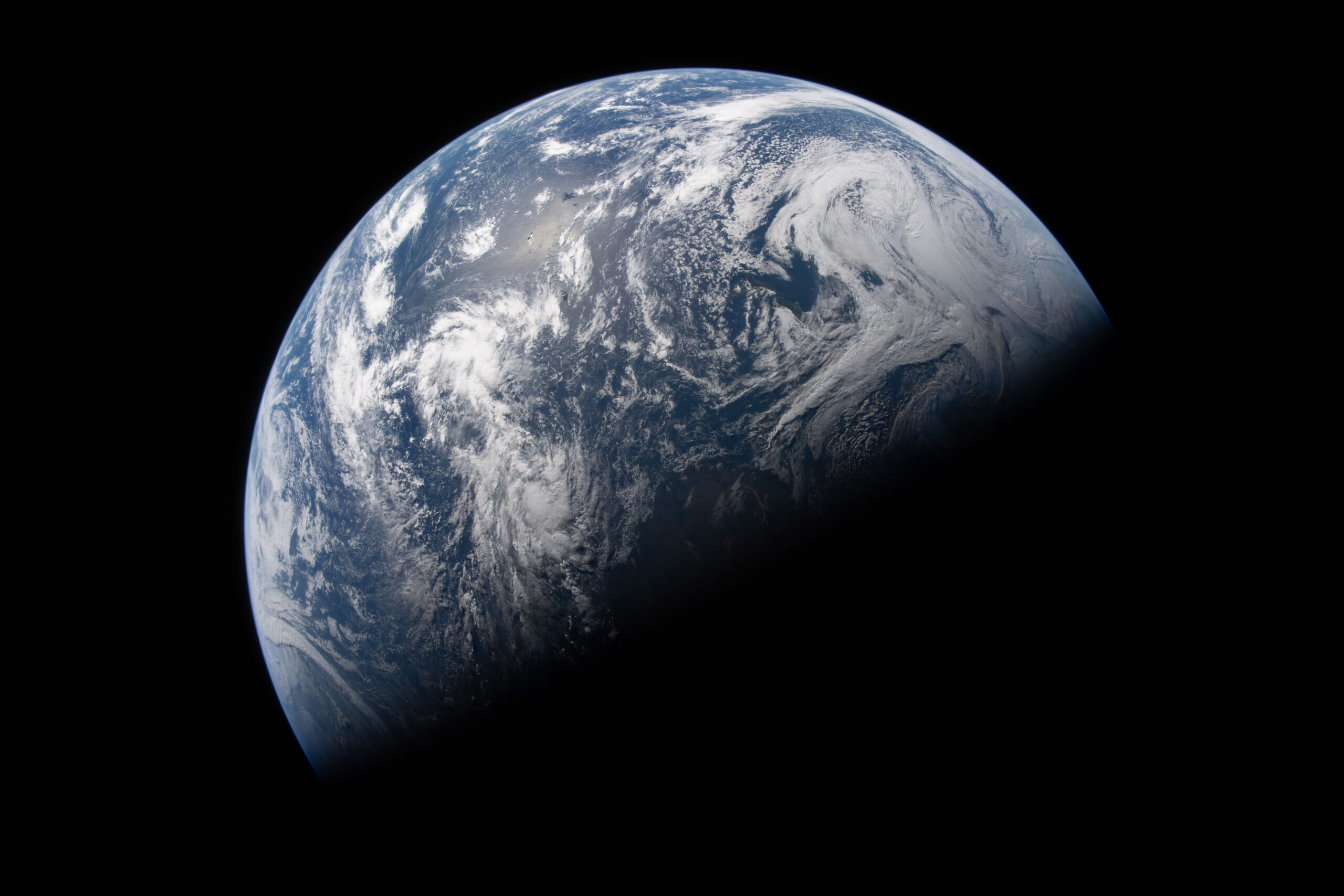 View of Earth from an Orion spacecraft during the Artemis II mission