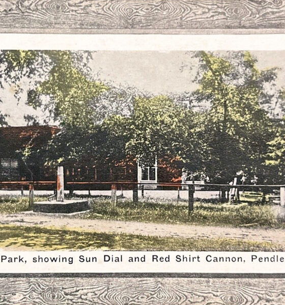 View of Park, Showing Sun Dial and Red Shirt Cannon, Pendleton, South Carolina