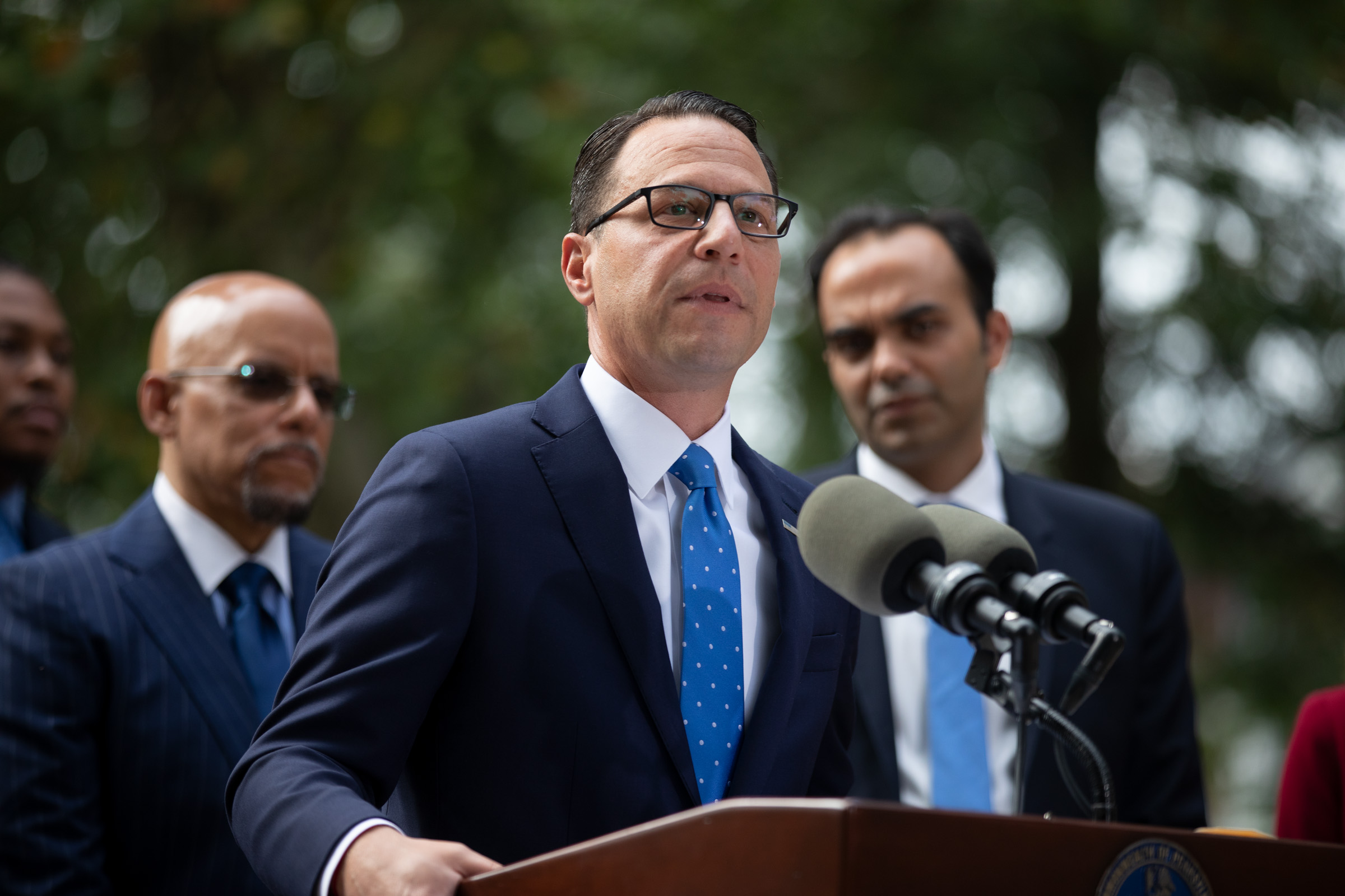 Pennsylvania then-Attorney General Josh Shapiro (now Governor) announcing his settlement with a major mortgage lender.