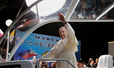 Pope Francis arriving at Villamor Airbase