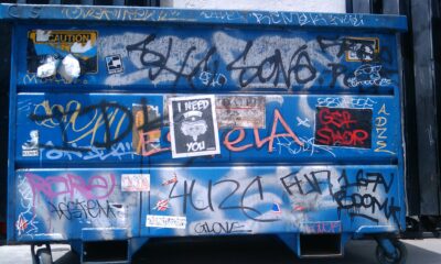 Dumpster (from Dempster Dumpmaster) covered with graffiti